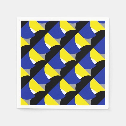 Abstrakt Art Blue Yellow Serviette (Vorderseite)