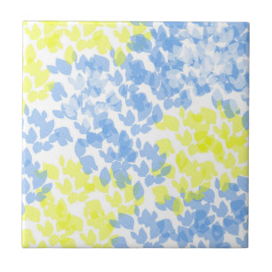 Abstrakt Art Blue Yellow White Minimal Fliese