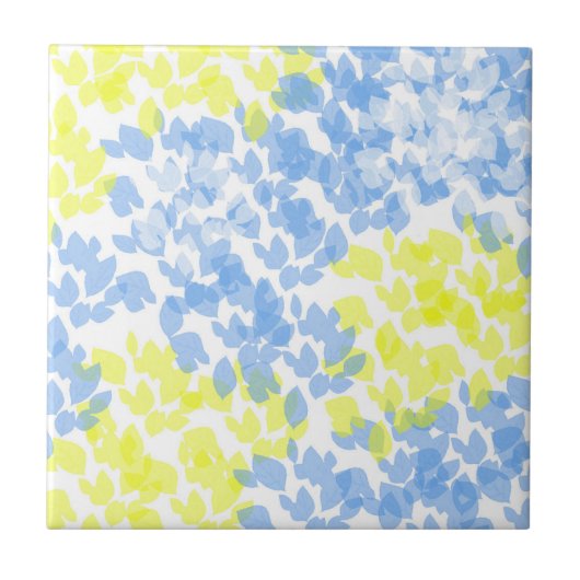 Abstrakt Art Blue Yellow White Minimal Fliese (Vorderseite)