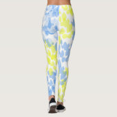 Abstrakt Art Blue Yellow White Minimal Leggings (Rückseite)
