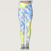 Abstrakt Art Blue Yellow White Minimal Leggings (Vorderseite)
