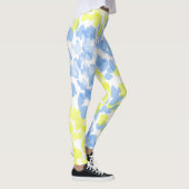 Abstrakt Art Blue Yellow White Minimal Leggings (Rechts)