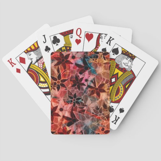 Abstrakt Art Blume Muster #2 Spielkarten (Rückseite)