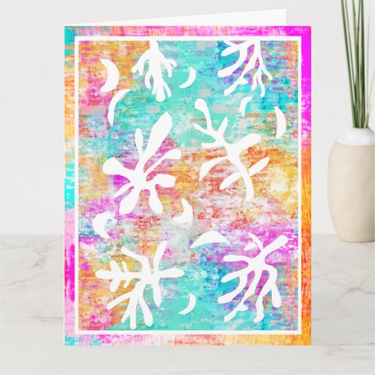 Abstrakt Art Boho Matisse Botanische Formen Karte (Vorderseite)