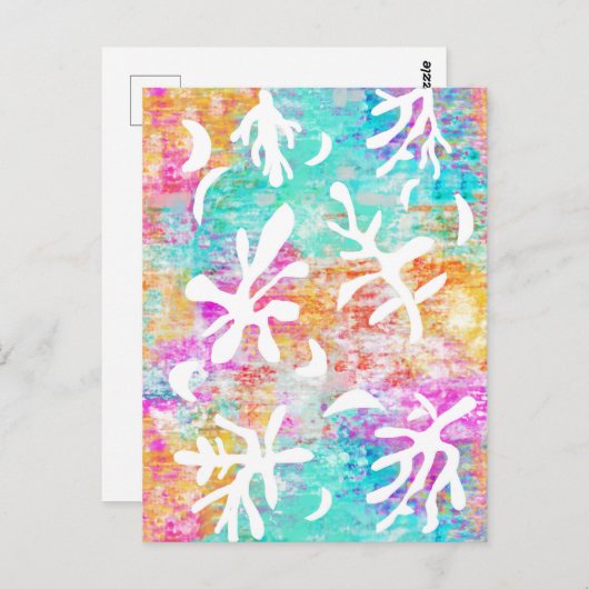 Abstrakt Art Boho Matisse Botanische Formen Postkarte (Vorne/Hinten)