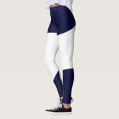 Abstrakt Art Bold Dark Blue White Leggings (Links)