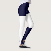 Abstrakt Art Bold Dark Blue White Leggings (Rechts)