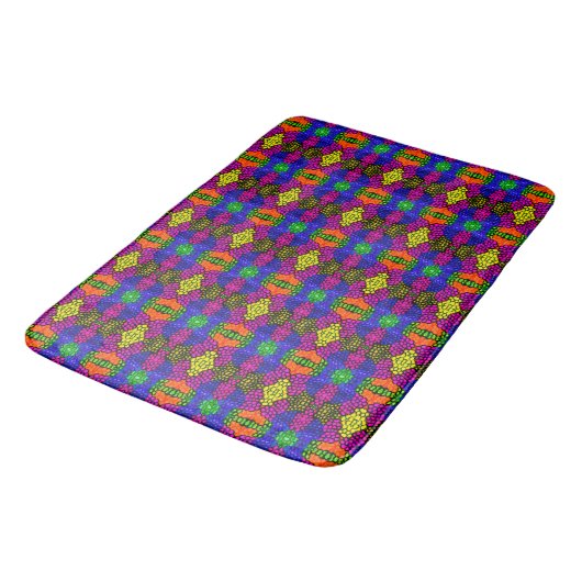 Abstrakt Art Bright Pattern Badematte (Schrägansicht)