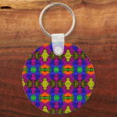 Abstrakt Art Bright Pattern Schlüsselanhänger (Rückseite)