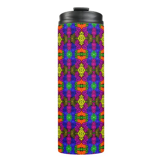 Abstrakt Art Bright Pattern Thermosbecher (Vorderseite)