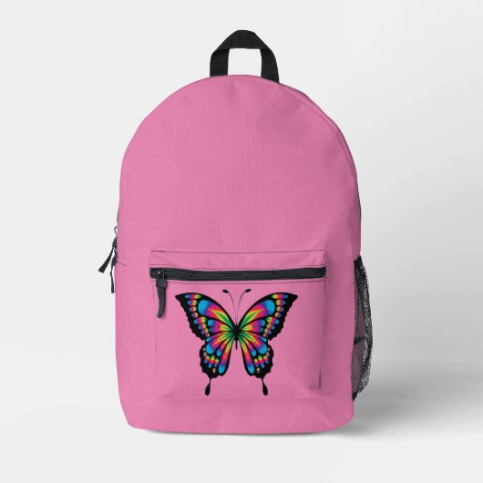 Abstrakt Art Butterfly Print Backpack Bedruckter Rucksack (Vorderseite)