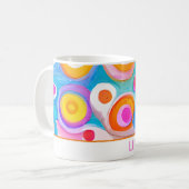 Abstrakt Art Circles farbenfrohe NAME Spaß glückli Kaffeetasse (Vorderseite Links)