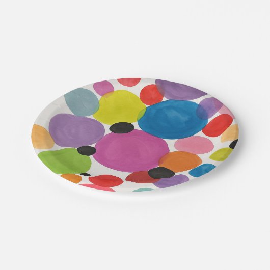 Abstrakt Art Circles Gruß Pappteller (Schrägansicht)