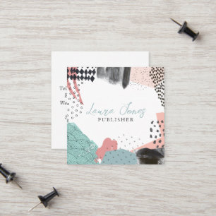 Abstrakt Art Collage Publisher Writer Square Telefonnummerkarte