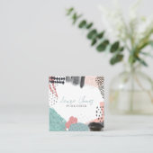 Abstrakt Art Collage Publisher Writer Square Telefonnummerkarte (Stehend Vorderseite)