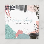 Abstrakt Art Collage Publisher Writer Square Telefonnummerkarte (Vorderseite)