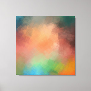 Abstrakt Art Colorary Yellow Blue Green Moderne Leinwanddruck
