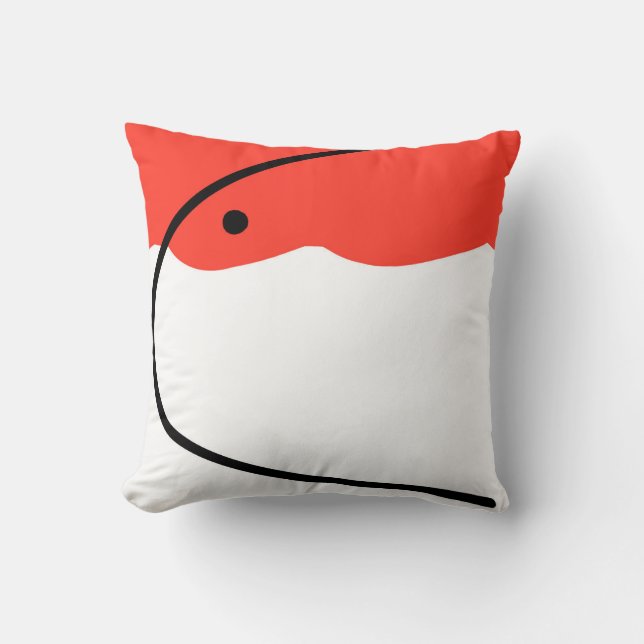 Abstrakt Art Coral Red Schwarz-weiß Kissen (Vorderseite)