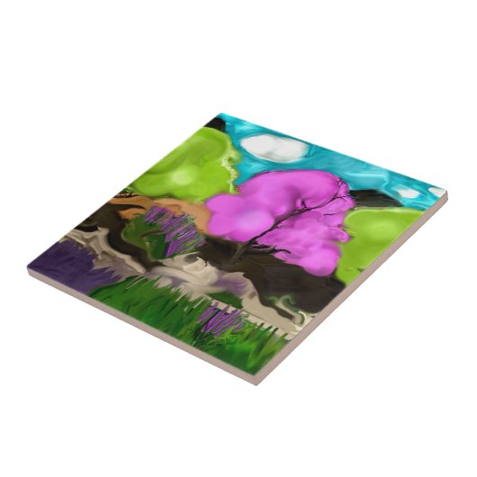 Abstrakt Art Cotton Candy Trees Fliese (Seite)