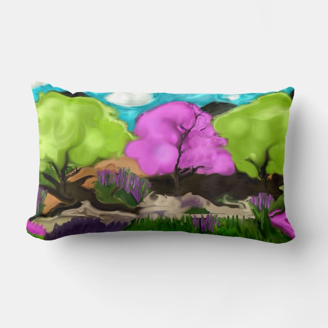 Abstrakt Art Cotton Candy Trees Lendenkissen (Vorderseite)