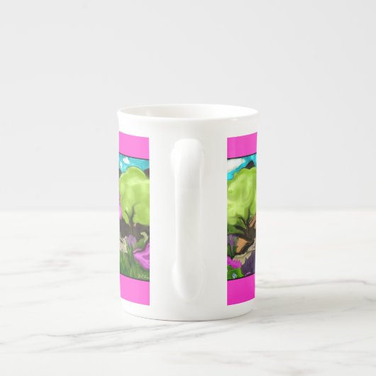 Abstrakt Art Cotton Candy Trees Porzellantasse (Rückseite)