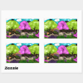 Abstrakt Art Cotton Candy Trees Rechteckiger Aufkleber (Blatt)