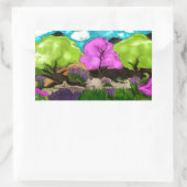 Abstrakt Art Cotton Candy Trees Rechteckiger Aufkleber (Tasche)