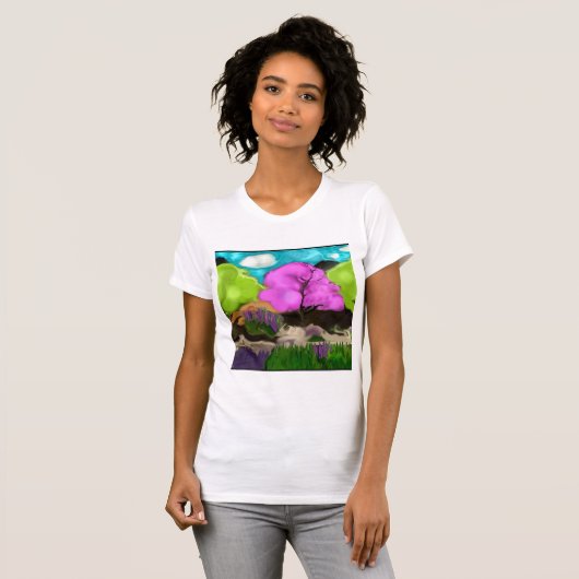 Abstrakt Art Cotton Candy Trees T-Shirt (Vorne ganz)