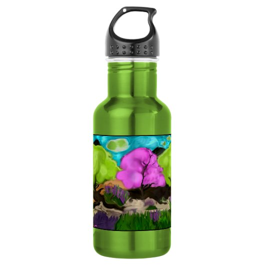 Abstrakt Art Cotton Candy Trees Trinkflasche (Vorderseite)