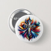 Abstrakt Art Cross Faith Button (Vorne & Hinten)