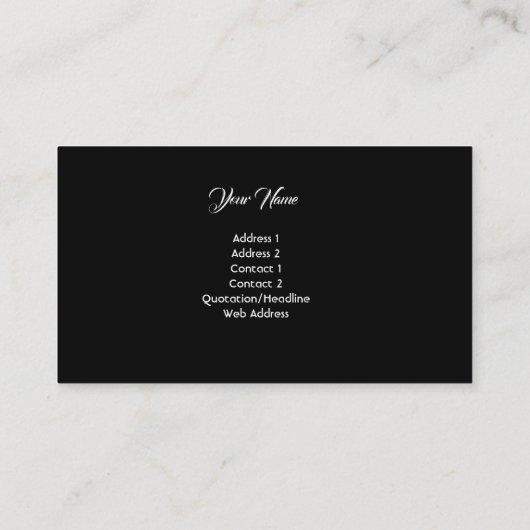 Abstrakt Art Custom Business Card Visitenkarte (Rückseite)