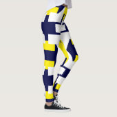 Abstrakt Art Dark Blue Yellow White Leggings (Rechts)