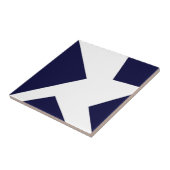 Abstrakt Art Dark Royal Blue White Fliese (Seite)