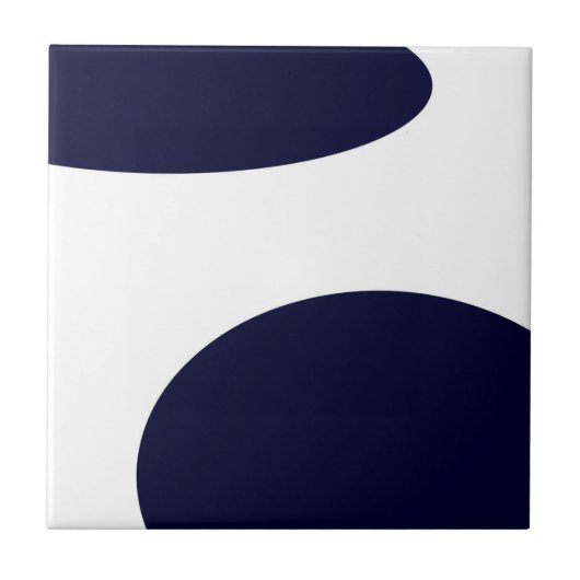 Abstrakt Art Dark Royal Blue White Fliese (Vorderseite)