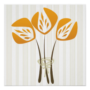 Abstrakt Art Deco Blume Bouquet Poster