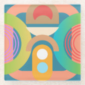 Abstrakt Art Deco Moderne Farben Glasuntersetzer (Vorderseite)
