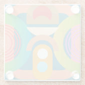 Abstrakt Art Deco Moderne Farben Glasuntersetzer (Rückseite)