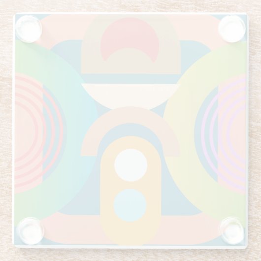 Abstrakt Art Deco Moderne Farben Glasuntersetzer (Rückseite)