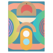 Abstrakt Art Deco Moderne Farben Klemmbrett (Rückseite)