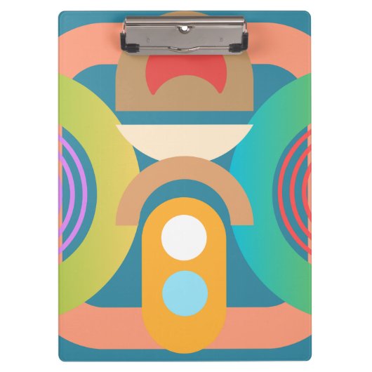 Abstrakt Art Deco Moderne Farben Klemmbrett (Vorderseite)