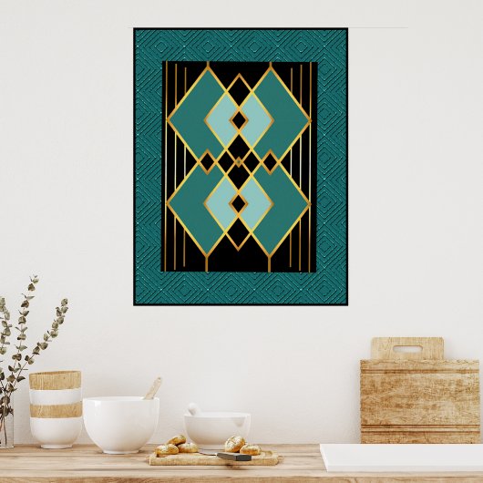 Abstrakt Art Deco Stil Poster (Küche)