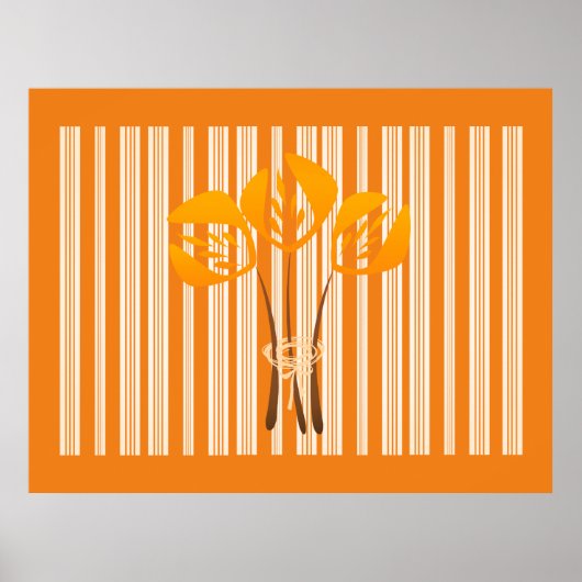 Abstrakt Art Deco Stil Tulips Bouquet Poster (Vorne)