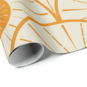Abstrakt Art Deco Sun Muster Orange Geschenkpapier (Rolleneckpunkt)