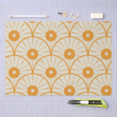 Abstrakt Art Deco Sun Muster Orange Seidenpapier (Handwerk)