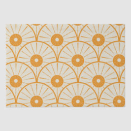 Abstrakt Art Deco Sun Muster Orange Seidenpapier