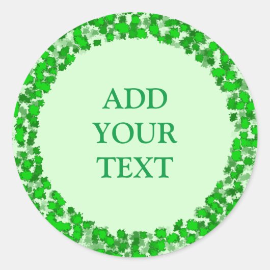 Abstrakt Art Design Green Foliage DIY Runder Aufkleber (Vorderseite)