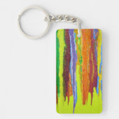 Abstrakt Art dicke Tropfen Regenbogenstreifen Schlüsselanhänger (Vorderseite)