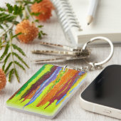 Abstrakt Art dicke Tropfen Regenbogenstreifen Schlüsselanhänger (Vorderseite rechts)