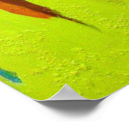 Abstrakt Art dicker Tropfen heller Regenbogen Poster (Ecke)