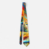 Abstrakt Art Disk Golf Thema Krawatte (Rückseite)